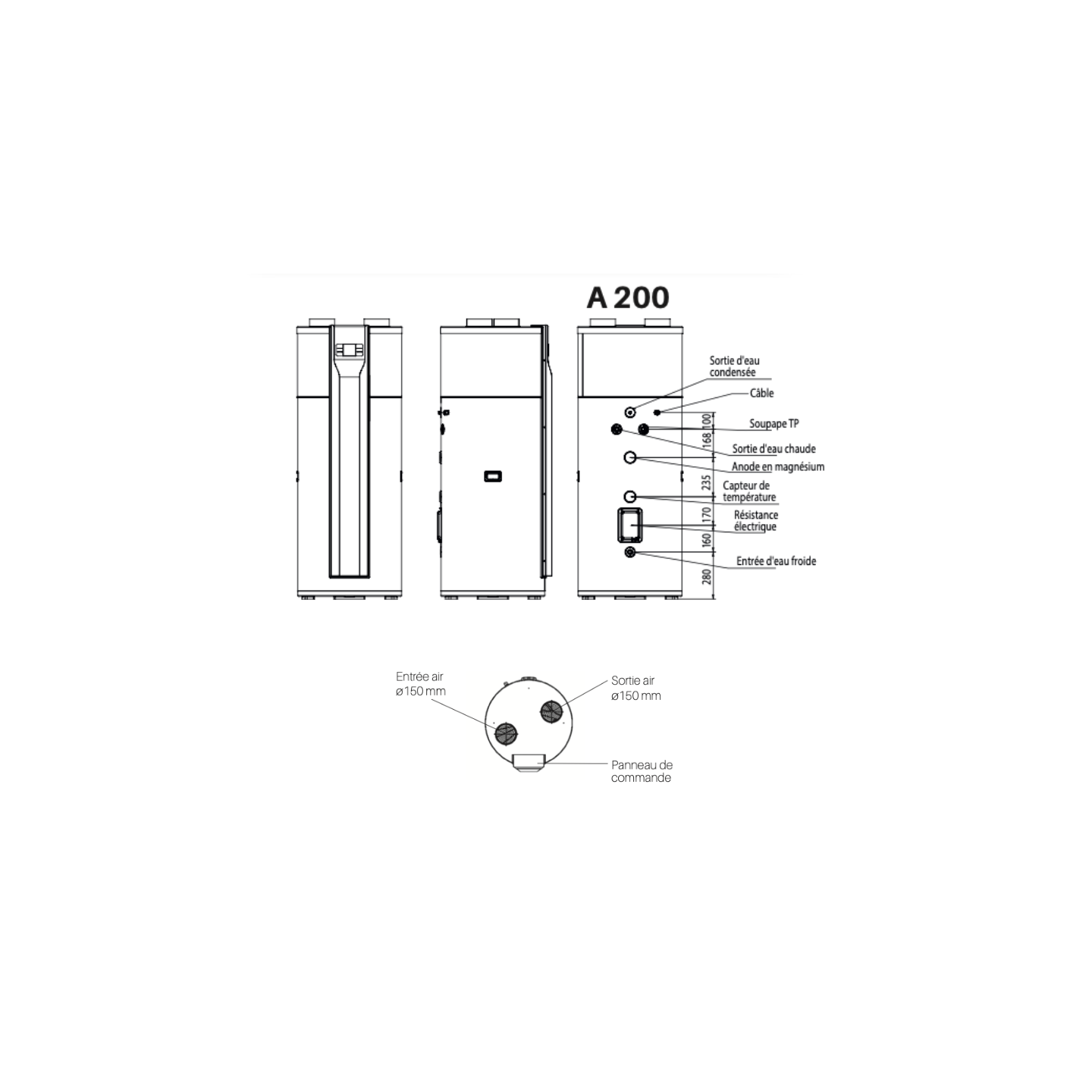 Chauffe-eau thermodynamique 200L — vue 4