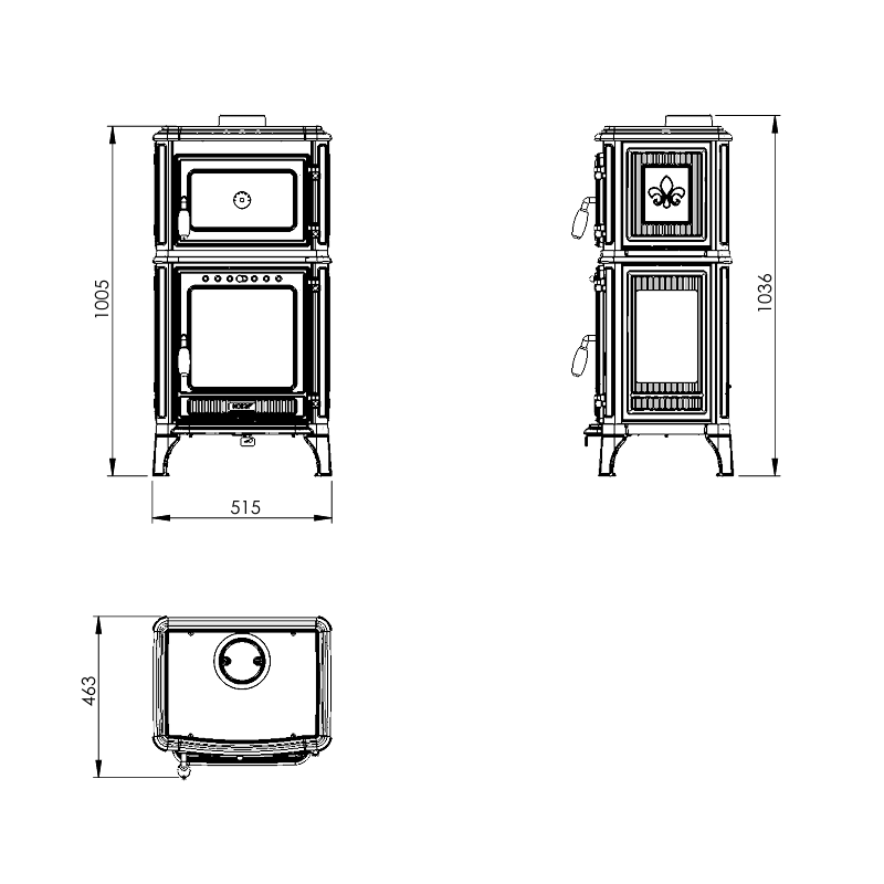Poêle à bois avec four Fusio Pop - 7 Kw — vue 4