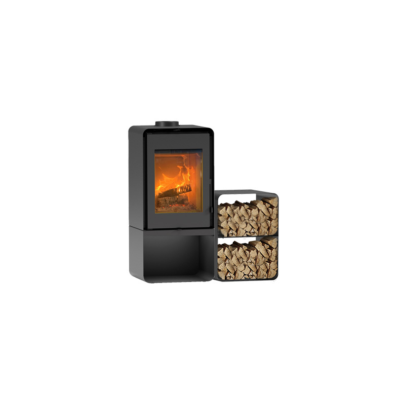 Poêle à bois Domino avec range bûche et module 2 étages - 8,5 Kw — vue 2