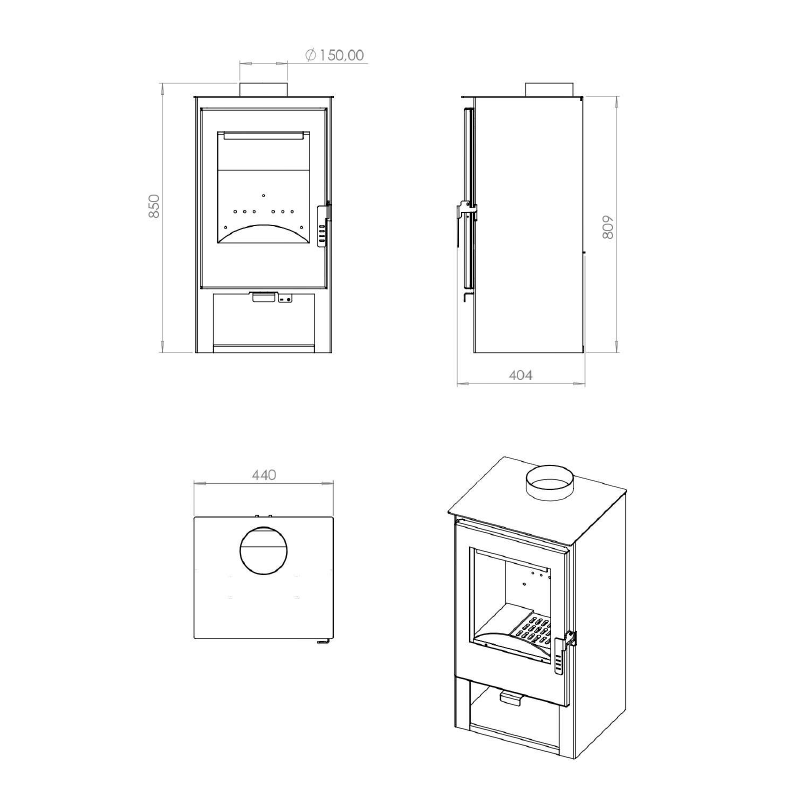 Poêle à bois Stephania - 7,5 Kw — vue 4