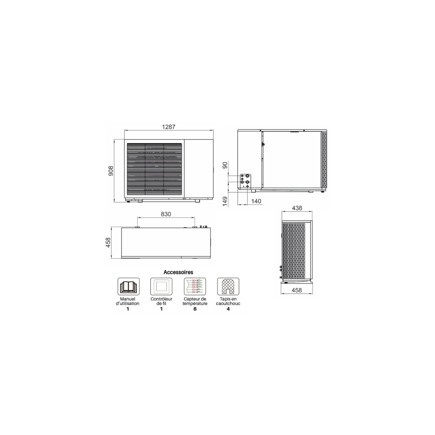 Pompe à Chaleur Air/Eau Triphasé 12 kW Monobloc - Connectée avec Appoints Électriques et Gaz R290 — vue 5